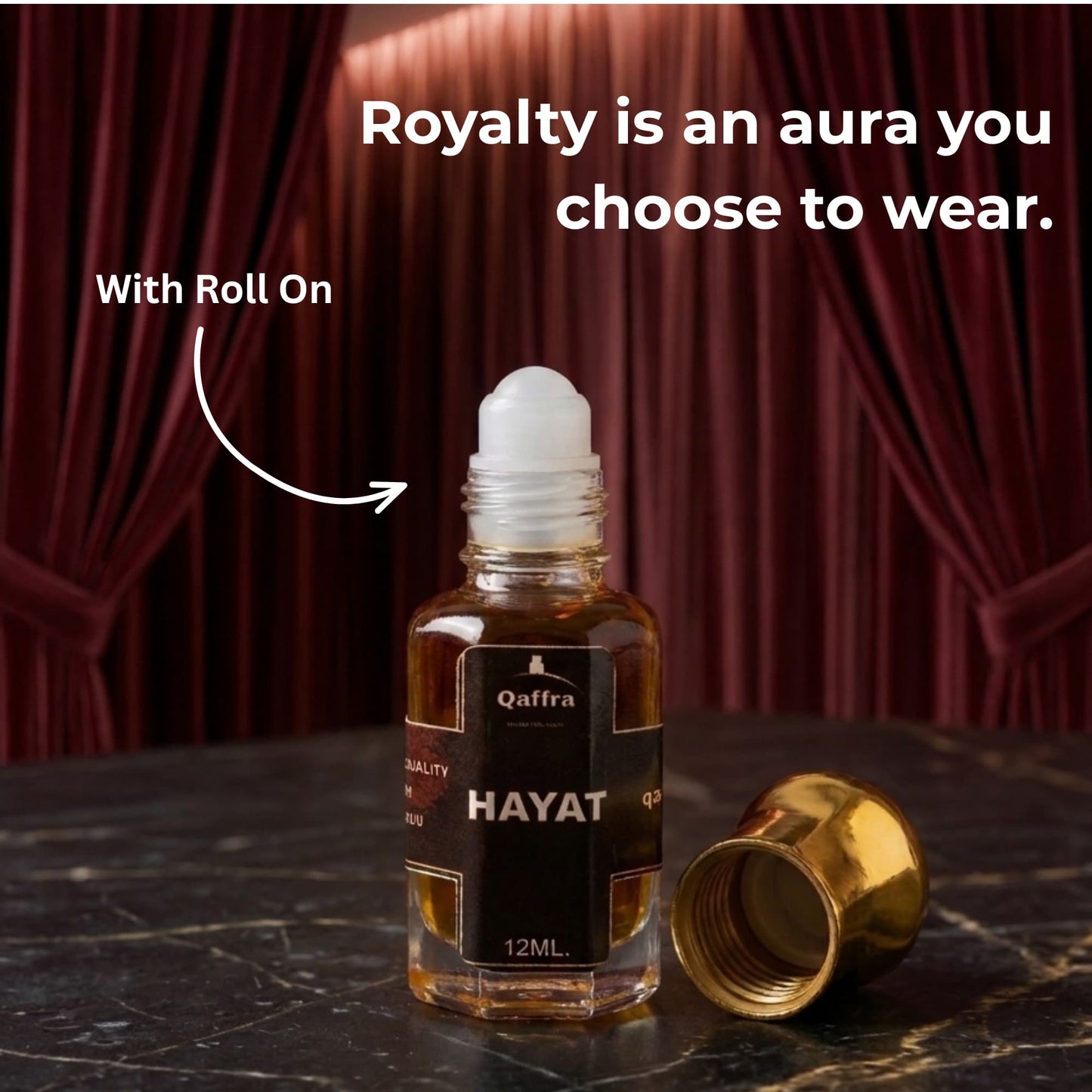 Hayat Attar by Qaffra – Long Lasting | Oud Rose Saffron Perfume Oil |  Crafted In Kannauj