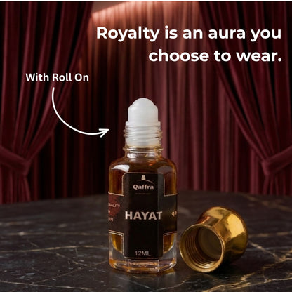 Hayat Attar by Qaffra – Long Lasting | Oud Rose Saffron Perfume Oil |  Crafted In Kannauj